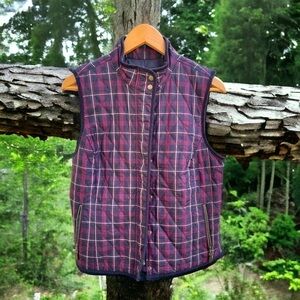Talbots vest, size M, plaid with corduroy trim, excellent used condition